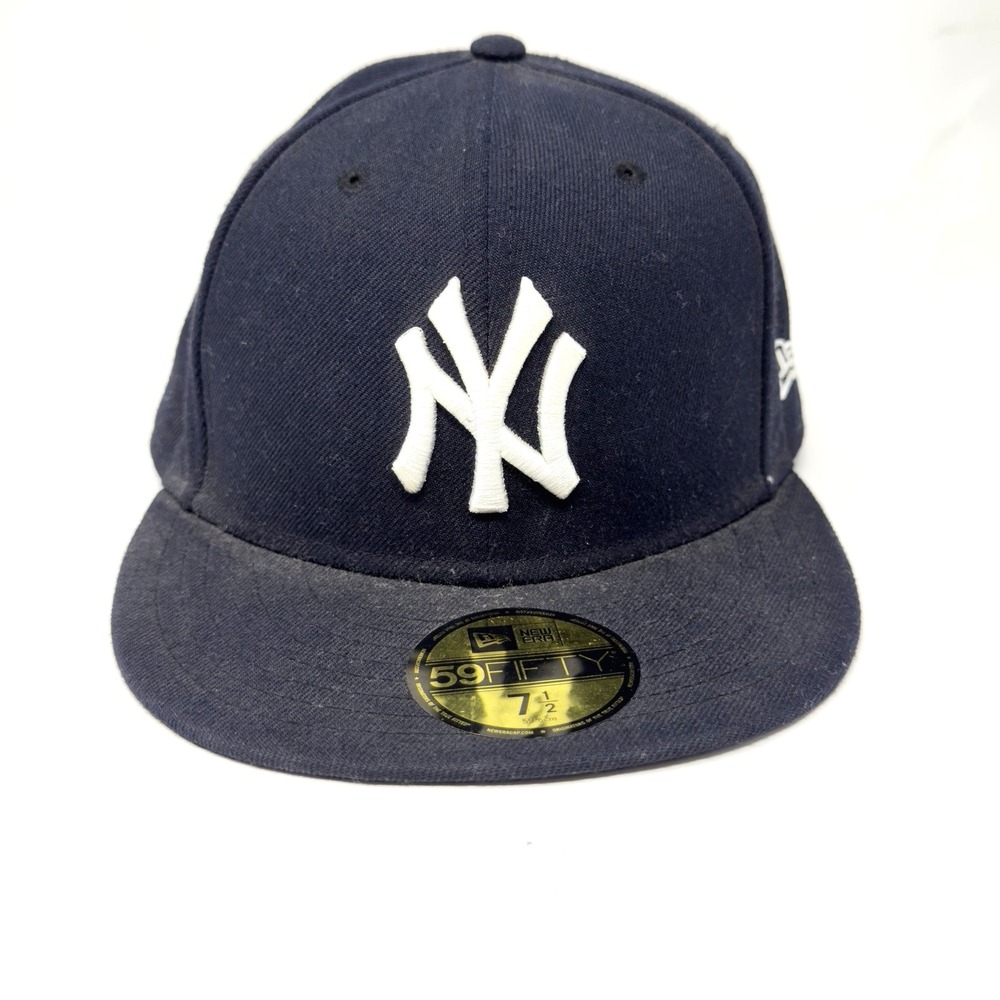 New York Yankees NY New Era 59FIFTY MLB Men's Fitted Hat Cap Navy Major 7 1/2